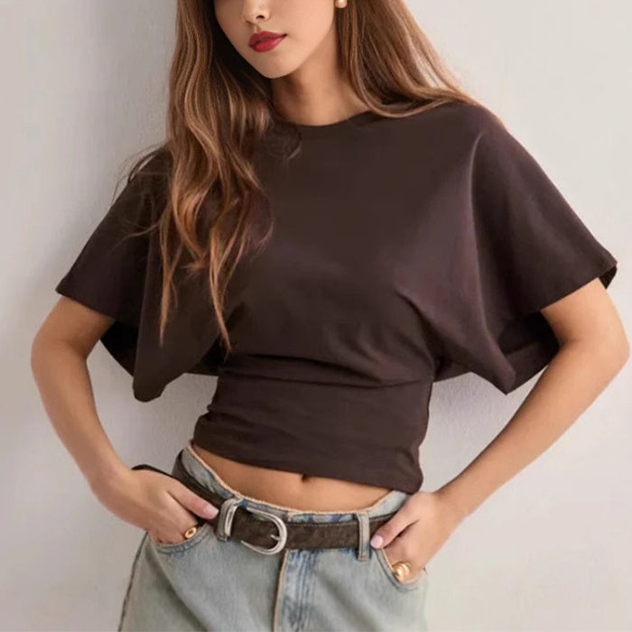 Batwing Sleeve Cropped T-shirt & cropp top